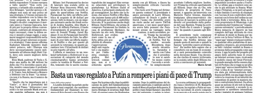 Articolo su “Il Foglio”