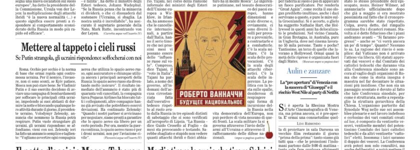 Intervista su “Il Foglio”